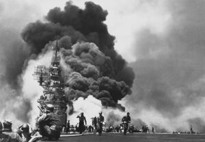 USS Bunker Hill, Kamikazes, Okinawa